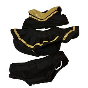 Teddy Mountain Black & Gold Cheerleader Outfit Plush Stuffed Animal Clothing